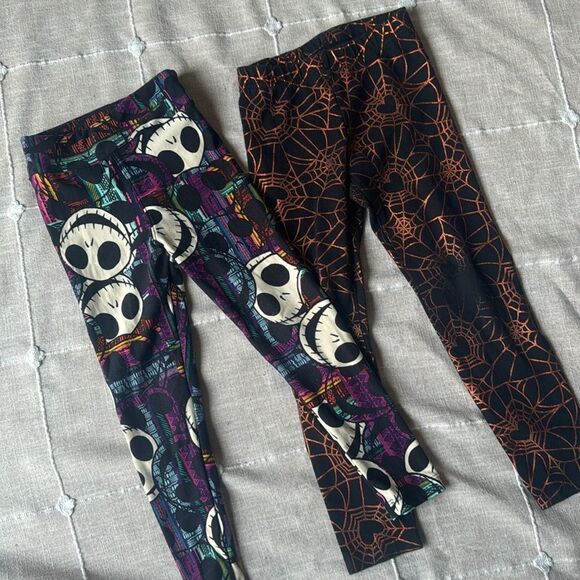 Lularoe Jack Skeleton Halloween Leggings 2 Pair Set - Picture 2 of 6